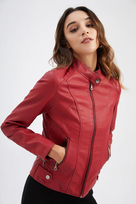EB | Damen Dicke jacke Modisch Motorradstil