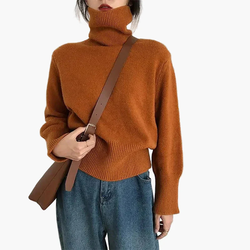 EB | Rollkragenpullover - Modischer Herbst Winter Strickpullover für Alltag & Freizeit