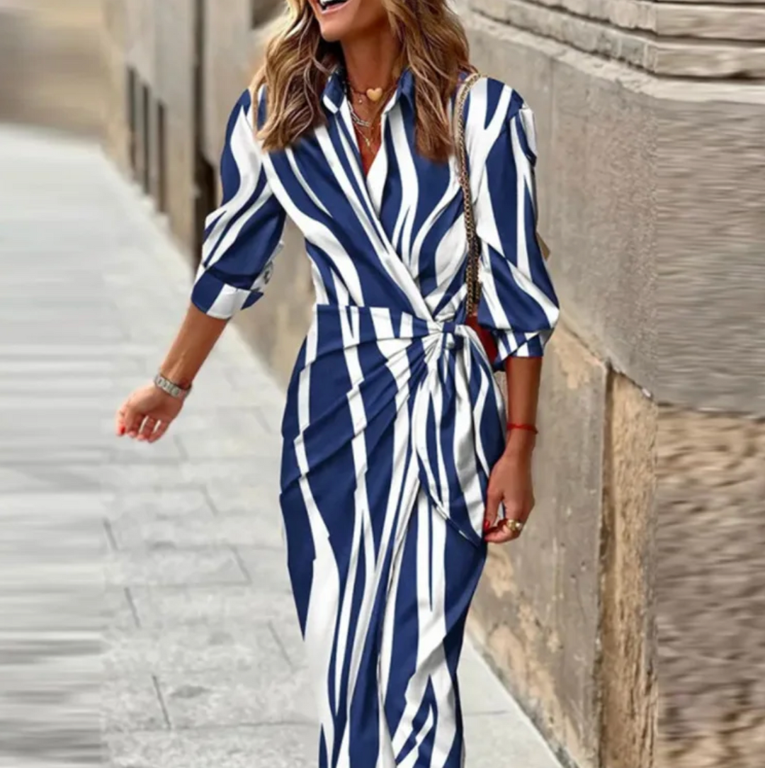 EB | Bedrucktes Elegantes Kleid mit Halben Ärmeln