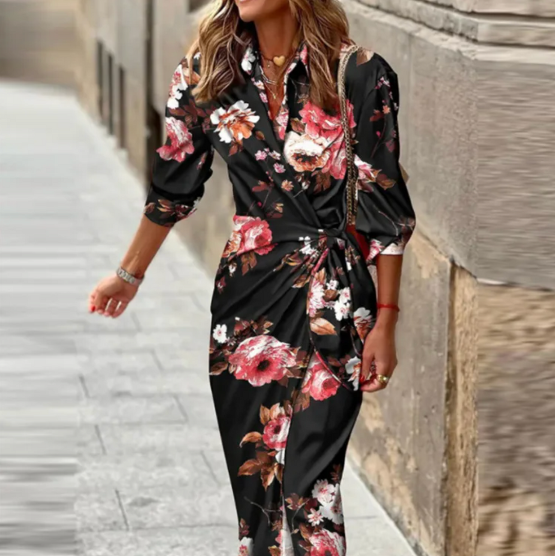EB | Bedrucktes Elegantes Kleid mit Halben Ärmeln