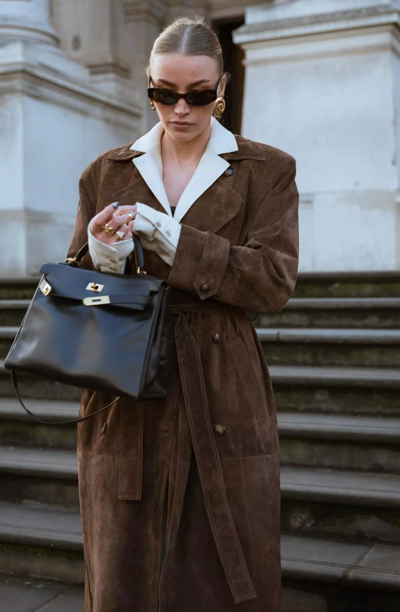EB | Eleganter Wildleder Trench Coat