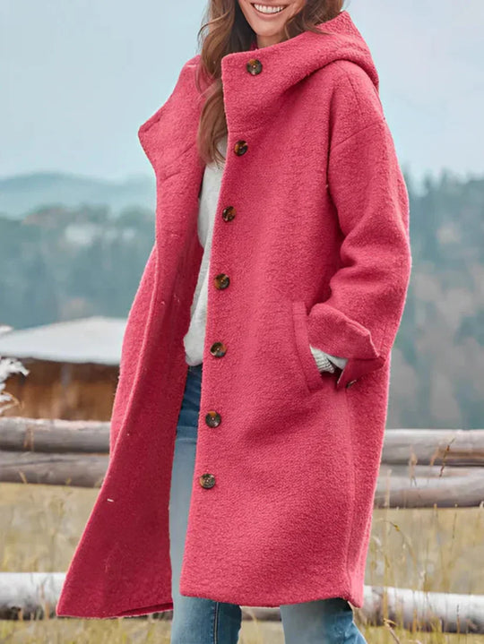 EB | Übergrobe Bouclé-Jacke mit Knopfverschluss