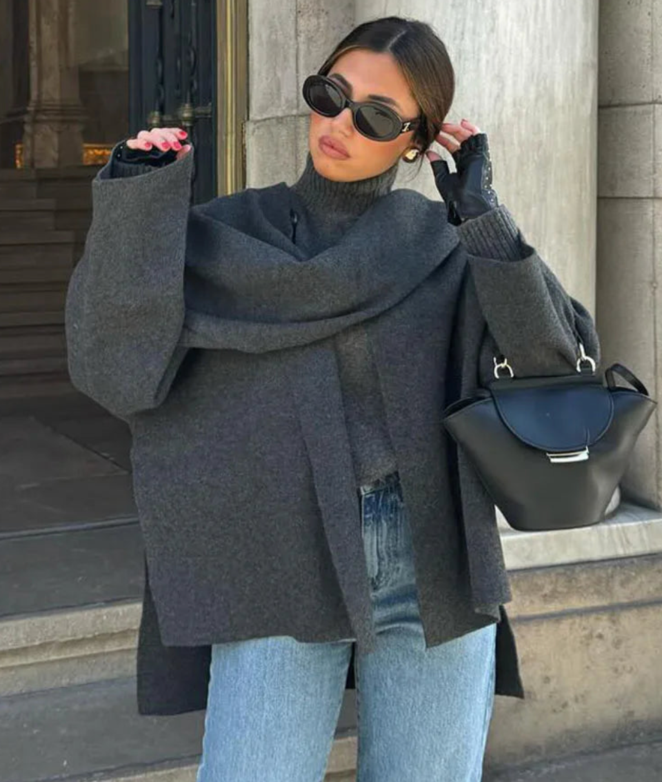 EB | Jacke mit Schal Bequem und Warm Perfekt für Den Winter