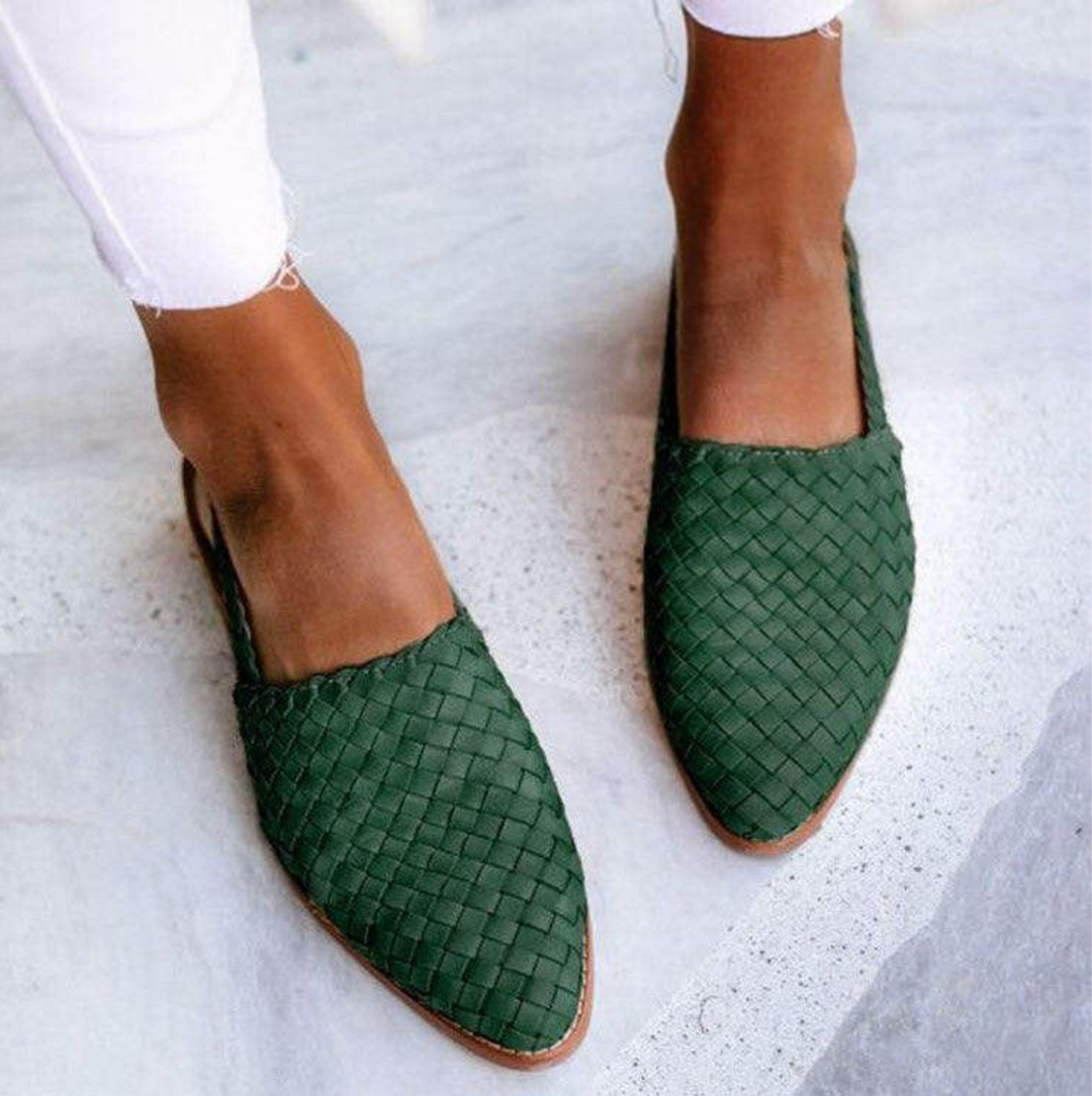 Braune Geflochtene Slipper EB