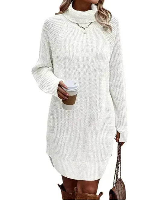 EB | Gestricktes Damen Sweatkleid mit Kragen