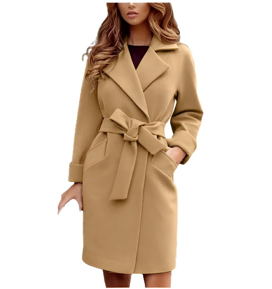 EB | Wollmisch Damenjacke mit Taillengürtel