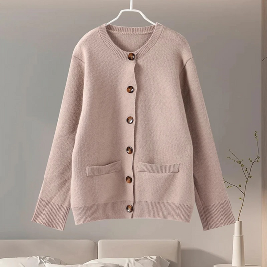 EB | Strickjacke Damen mit Rundhalsausschnitt