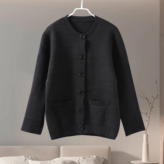 EB | Strickjacke Damen mit Rundhalsausschnitt