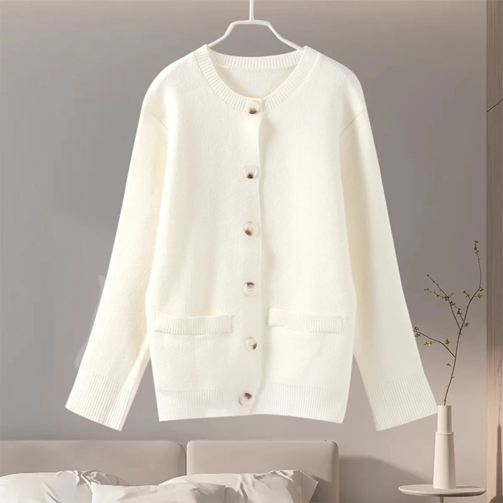 EB | Strickjacke Damen mit Rundhalsausschnitt