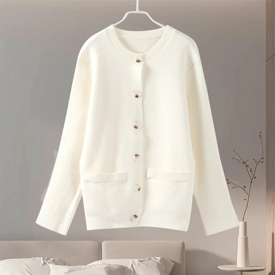 EB | Strickjacke Damen mit Rundhalsausschnitt