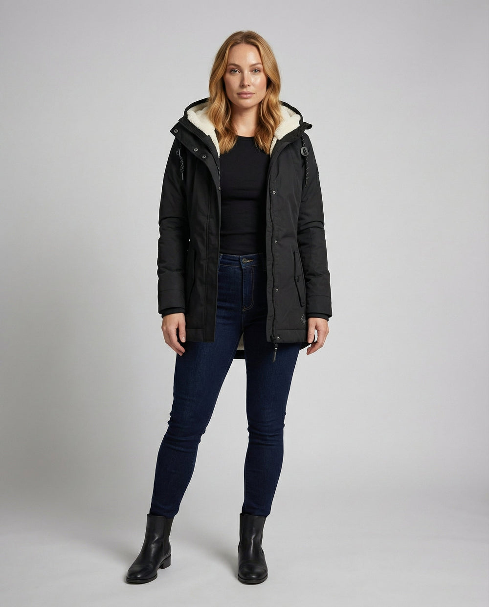 Lange Gefütterte Winterjacke Damen | EB