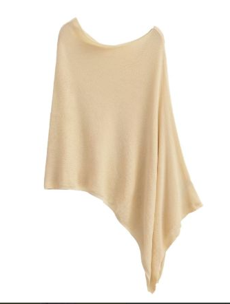 Damen Elegantes Poncho-Stola aus feinem Strickmaterial EB