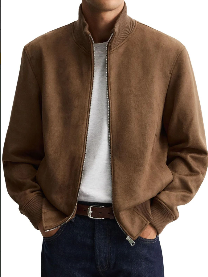 Herren hochwertige Wildlederjacke im modernen Schnitt EB