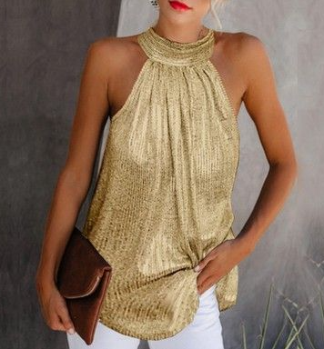 EB | Elegantes Neckholderkleid In Gold
