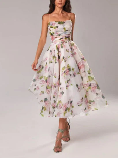 EB | Elegantes Blumen Midi Kleid