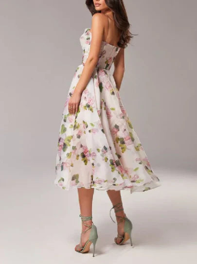 EB | Elegantes Blumen Midi Kleid
