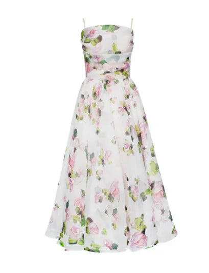 EB | Elegantes Blumen Midi Kleid