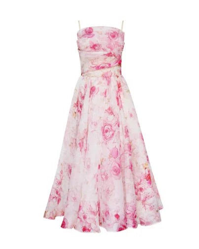 EB | Elegantes Blumen Midi Kleid
