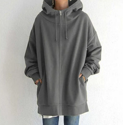 EB | Damen Hoodie mit Kapuze und Reißverschluss für Herbst Winter