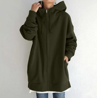 EB | Damen Hoodie mit Kapuze und Reißverschluss für Herbst Winter