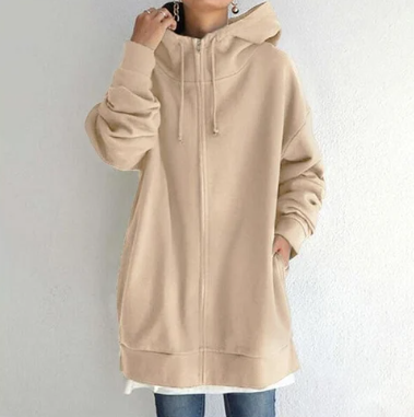 EB | Damen Hoodie mit Kapuze und Reißverschluss für Herbst Winter
