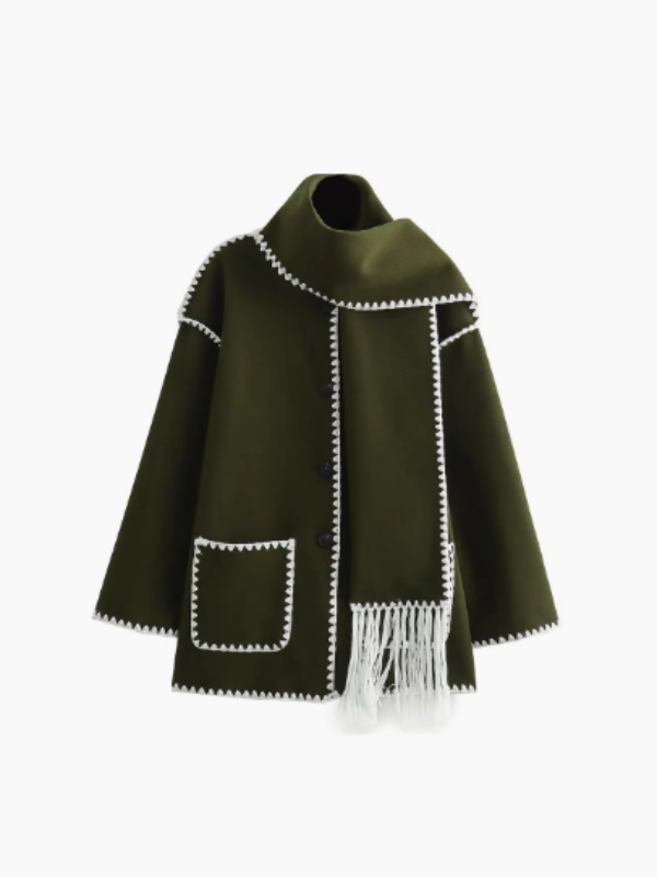 EB | Warmer Mantel mit Quasten-Schal
