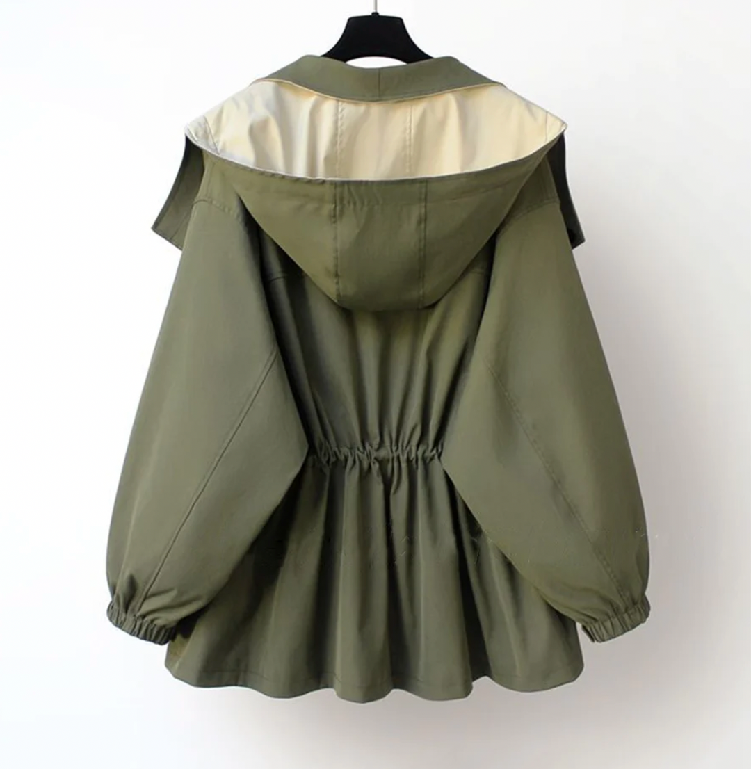 EB | Zweifarbige Jacke mit Weiter Kragen Leicht und Modern