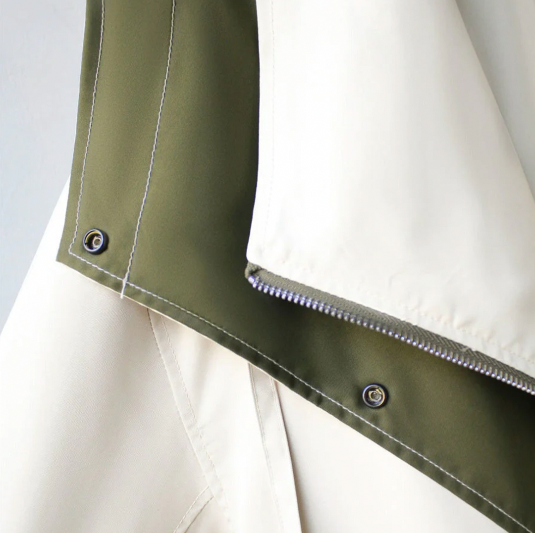 EB | Zweifarbige Jacke mit Weiter Kragen Leicht und Modern