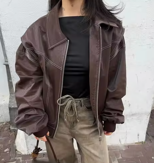 EB | Oversized Bomberjacke Stilvoll und Wärmeresistent Perfekt für Herbst und Winter