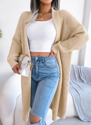 EB | Damen Casual Strickjacke Mit Langen Ärmeln
