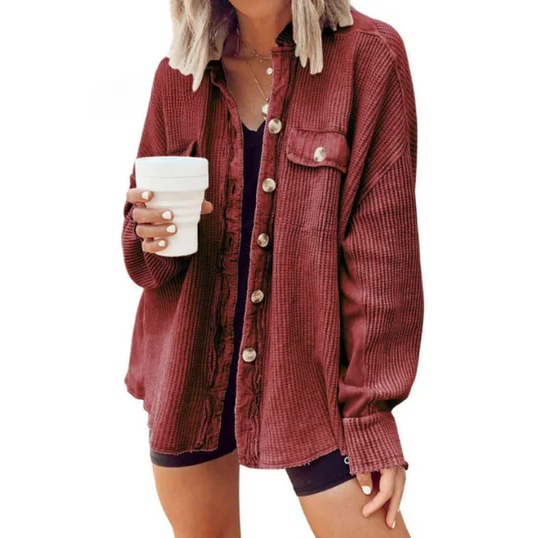 EB | Cordjacke Mit Unregelmäßiger Kapuze