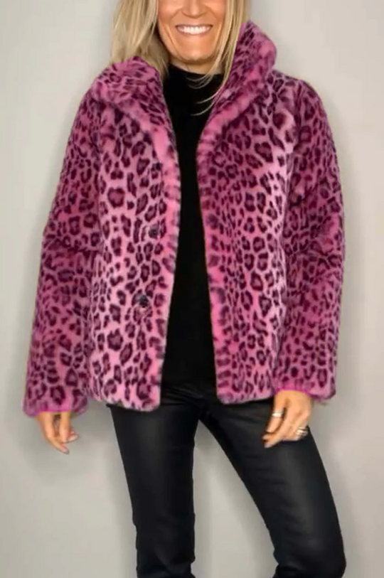 EB | Klassieke Dames Winterjas Met Luipaardprint
