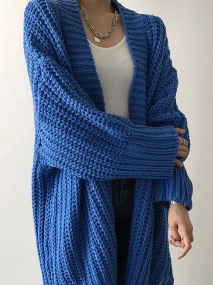 EB | Stilvolle Lange Damen-Strickjacke