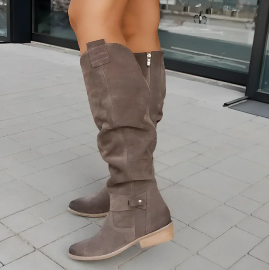 EB | Luxus-Damenstiefel aus Wildleder mit rutschfester Sohle