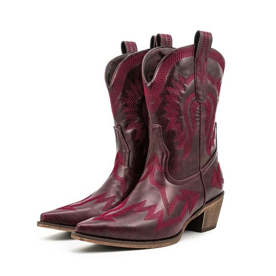 EB | Klassische Western-Cowboystiefel Aus Leder für Damen