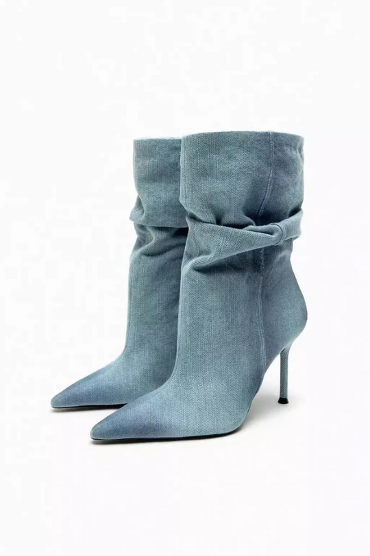 EB | Elyce Denim-Stiefel mit Hohem Absatz für Damen