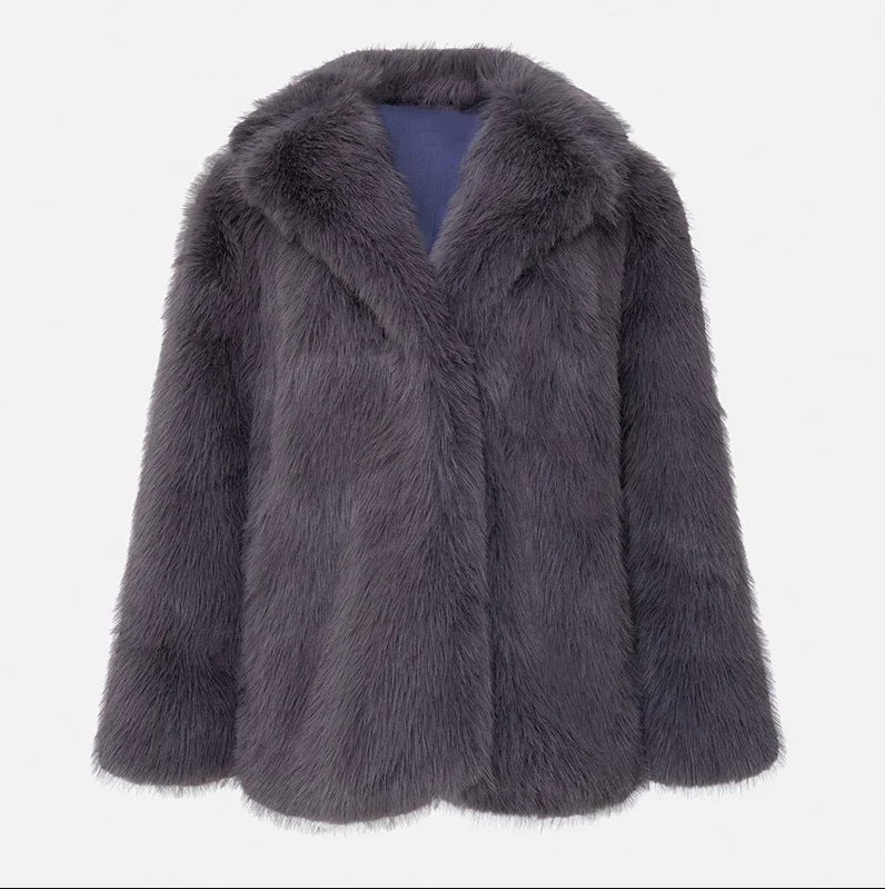 EB | Luxuriöse Jacke Aus Weichem Kunstfell für Damen