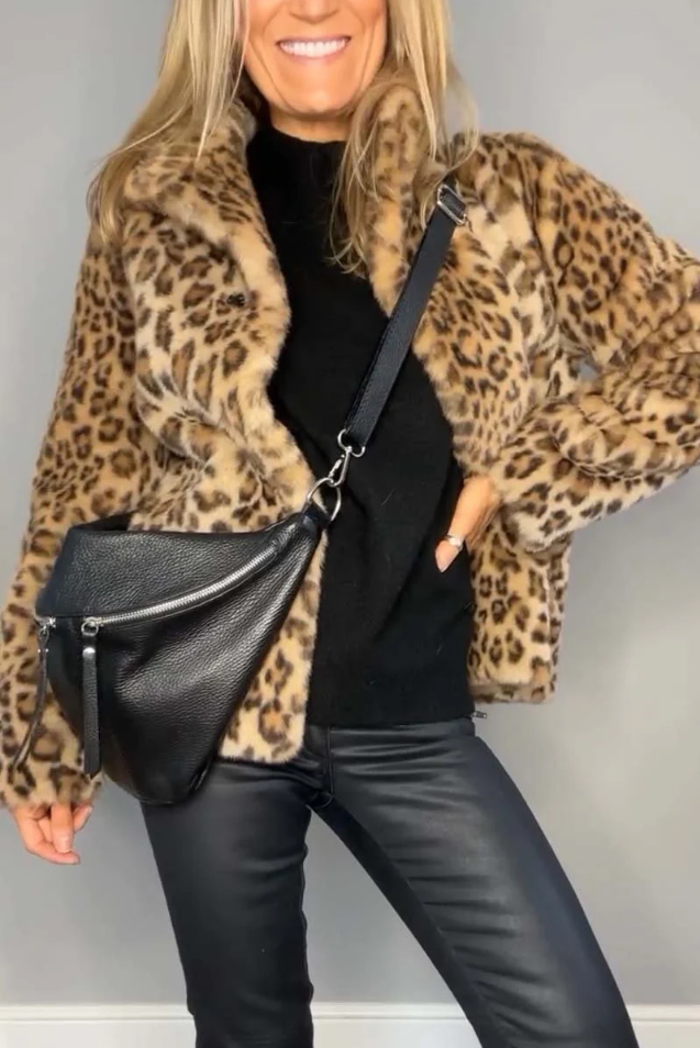 EB | Klassieke Dames Winterjas Met Luipaardprint