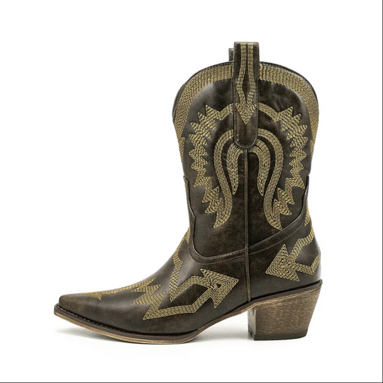 EB | Klassische Western-Cowboystiefel Aus Leder für Damen