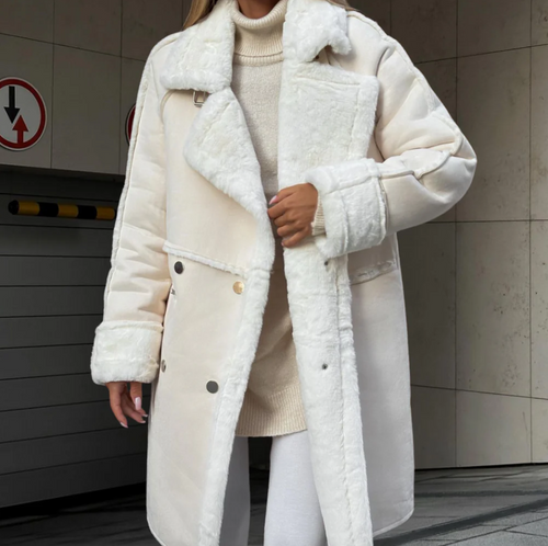 EB | Elegante Lange Plüschjacke für Damen