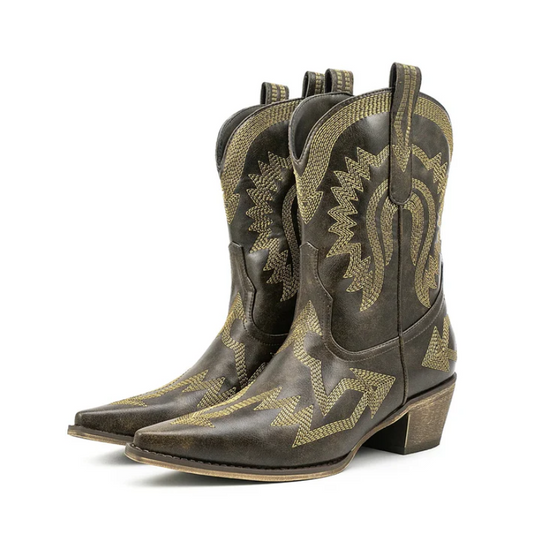 EB | Klassische Western-Cowboystiefel Aus Leder für Damen