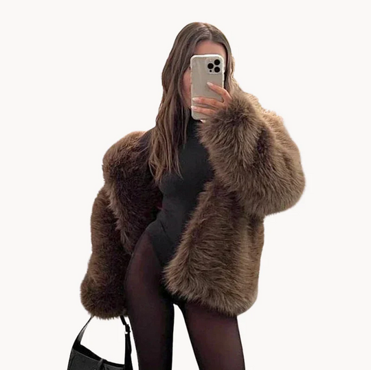 EB | Luxuriöse Jacke Aus Weichem Kunstfell für Damen