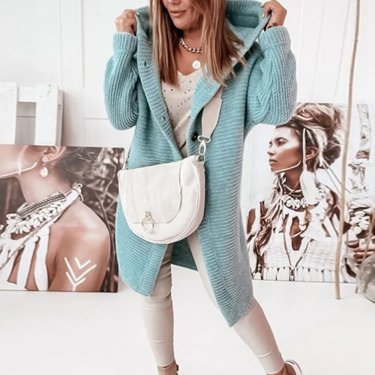 EB | Langärmlige Strickjacke mit Kapuze