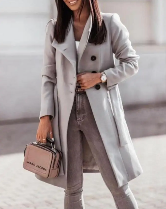 EB | Stylischer Langer Mantel mit Knöpfen