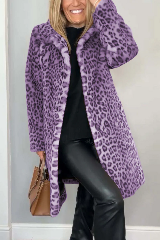EB | Klassieke Dames Winterjas Met Luipaardprint