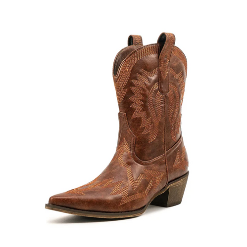 EB | Klassische Western-Cowboystiefel Aus Leder für Damen