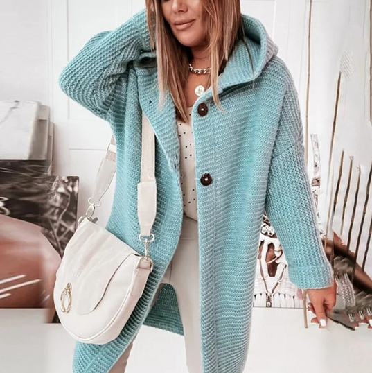 EB | Langärmlige Strickjacke mit Kapuze