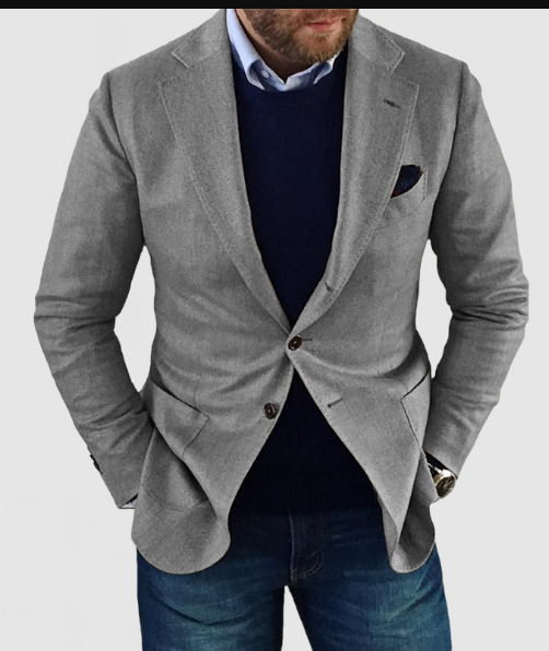 EB | herren-strickjacke mit lässigen knöpfen, taschen und reverskragen, einfarbig, langärmelig