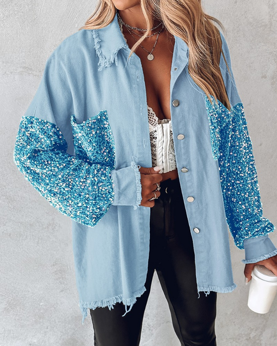 EB | Kontrastierende Paillettenjacke für Den Frühling