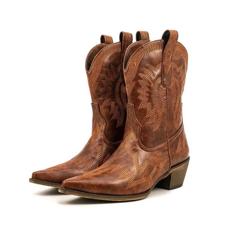 EB | Klassische Western-Cowboystiefel Aus Leder für Damen